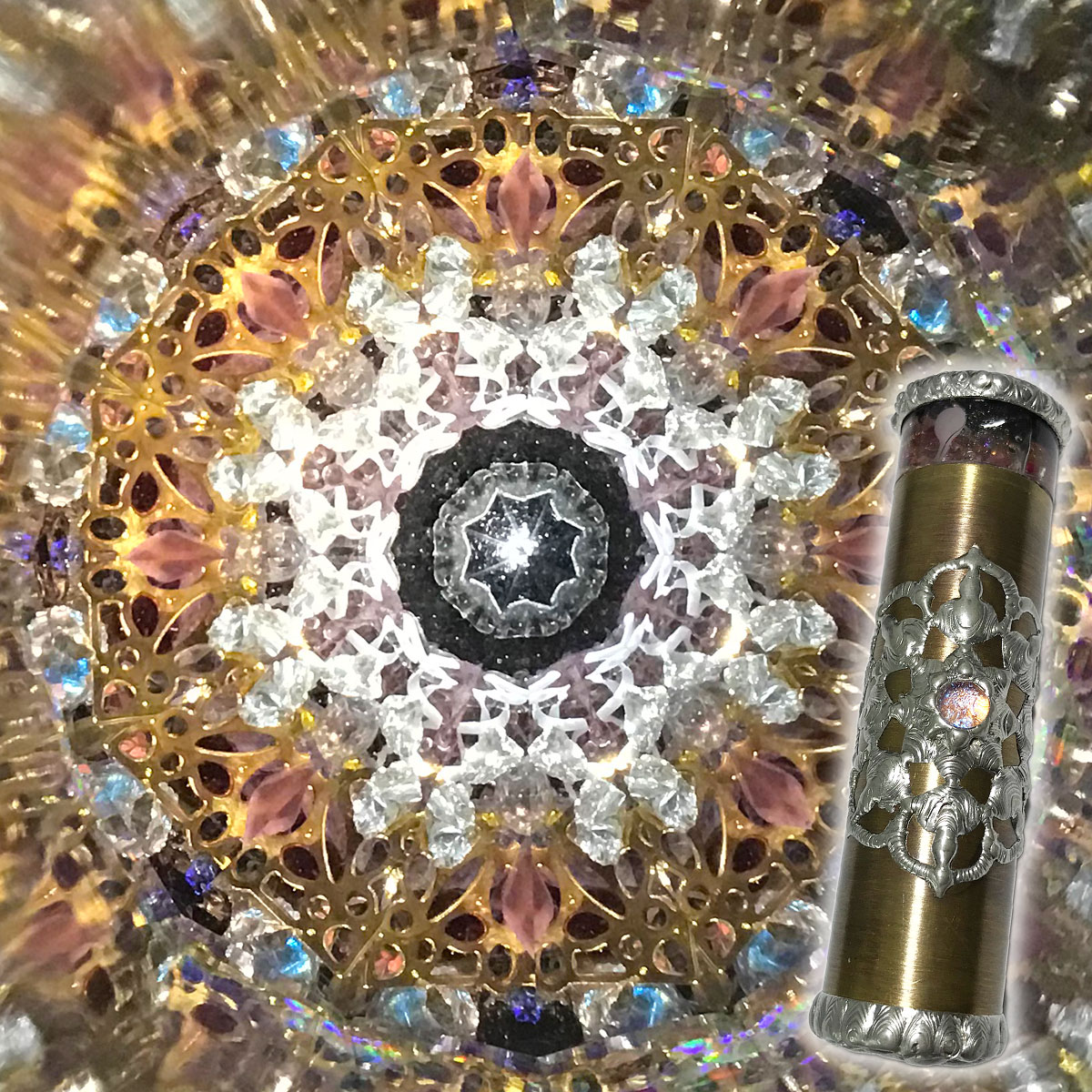 天然石の万華鏡『Marrakech マラケシュ Flower A』オイル華鏡