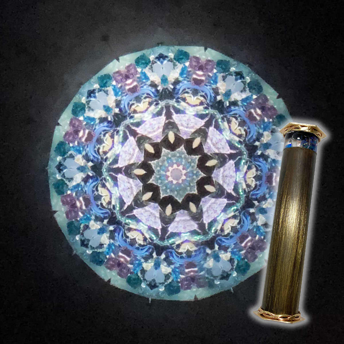 天然石の万華鏡 mikks『紫陽花 9ポイント』オイル華鏡