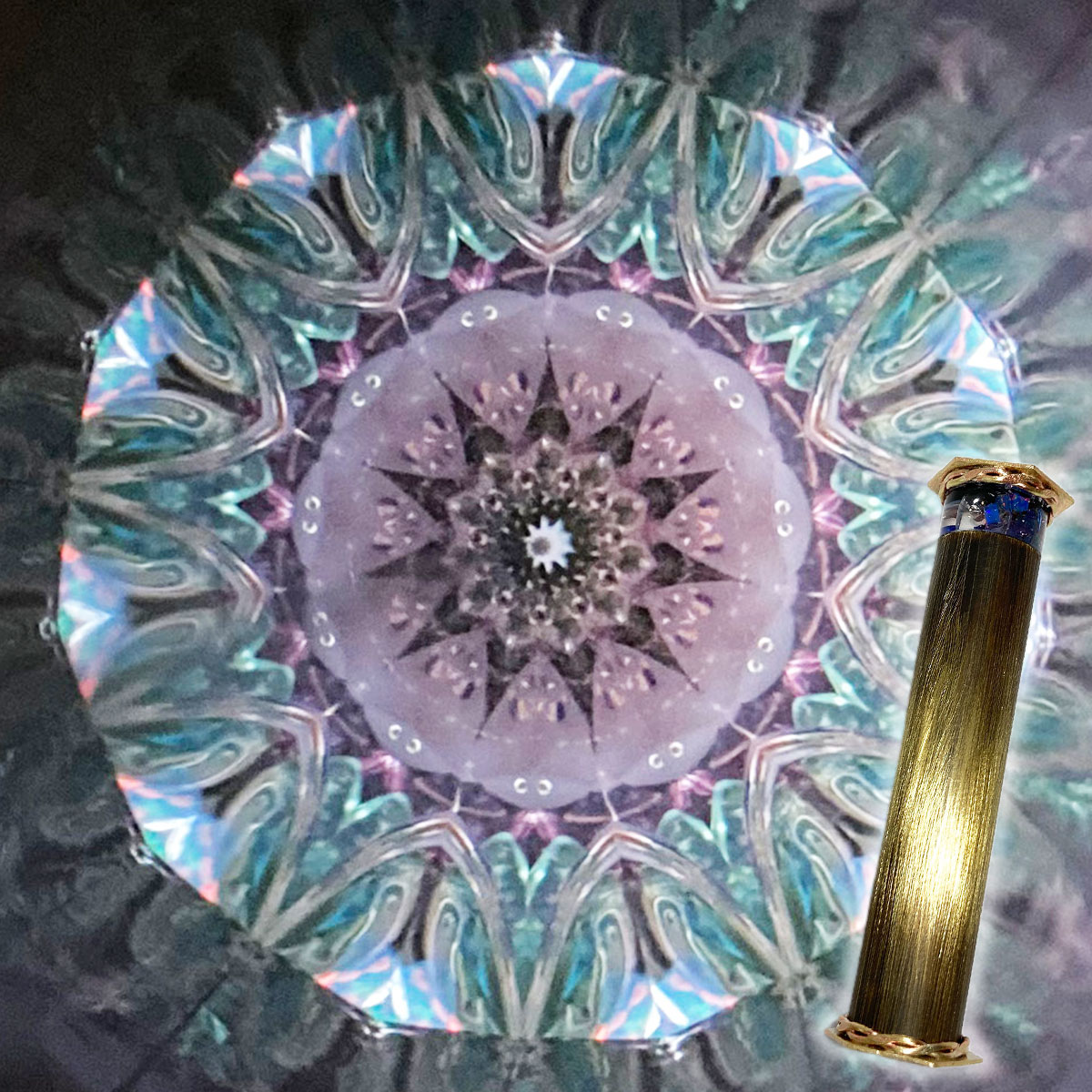 天然石の万華鏡 mikks『紫陽花 11ポイント』オイル華鏡